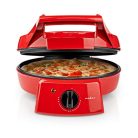 Nedis FCPM100FRD pizza és grillsütő egyben, 30 cm, Állítható hőmérséklet-szabályozás, 1800 W