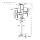 Nedis TVSM5840BK 37-80" LCD TV/Monitor motoros állvány (tartó konzol), állítható magasság 79 - 184 cm, Smart Wi-Fi, 60kg