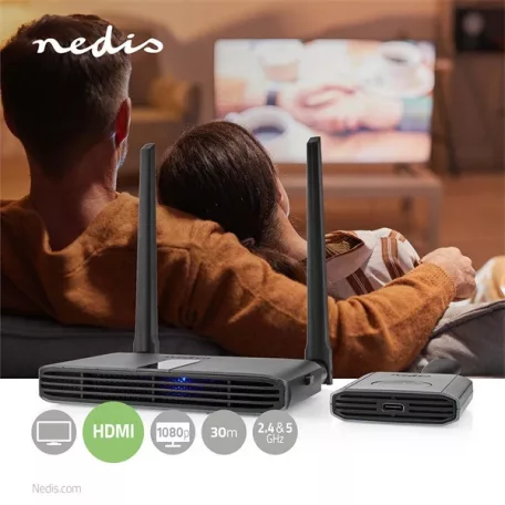 Nedis VTRA3460GY vezeték nélküli HDMI transmitter / jeltovábbító, max. hatótáv 30m