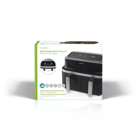 Nedis KAAF320BK dupla forrólevegős légkeverős sütő, 2x4.2l, 2600W