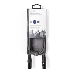   Nedis COTH15010GY15 balanced/szimmetrikus félprofi XLR audio kábel, XLR dugó - aljzat, 1.5m, rugalmas
