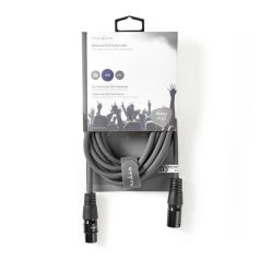   Nedis COTH15010GY50 félprofi XLR audio kábel, XLR 3érintkezős dugó - aljzat, 5m, rugalmas