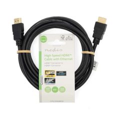   Nedis CVGL34060BK30 ultra HD HDMI kábel, HDMI dugó - dugó, 4K@60Hz, ARC, 18 Gbps, aranyozott csatlakozók, hossz 3m