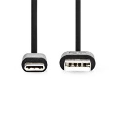   Nedis CCGL60600BK10 USB A - USB C (USB-C) kábel, USB2.0, 15W, hossz 1m
