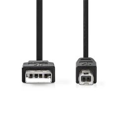   Nedis CCGL60100BK20 USB2.0, USB A - B kábel, 480Mbs, 10W, hossz 2m