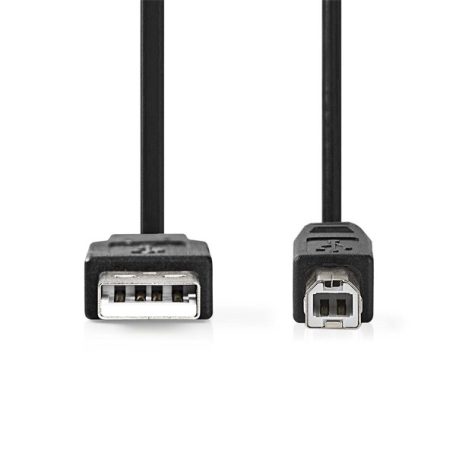 Nedis CCGL60100BK50 USB2.0, USB A - B kábel, 10W, hossz 5m