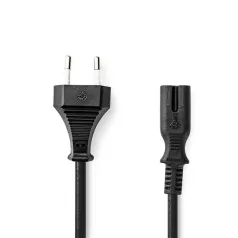   Nedis CEGL11040BK20 tápkábel IEC-320-C7, 2 x 0.75 mm, hossz 2m