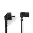 Nedis CEGL10020BK20 tápkábel IEC-320-C13, 3 x 0.75 mm, pipa csatlakozó, hossz 2m