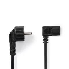  Nedis CEGL10020BK20 tápkábel IEC-320-C13, 3 x 0.75 mm, pipa csatlakozó, hossz 2m