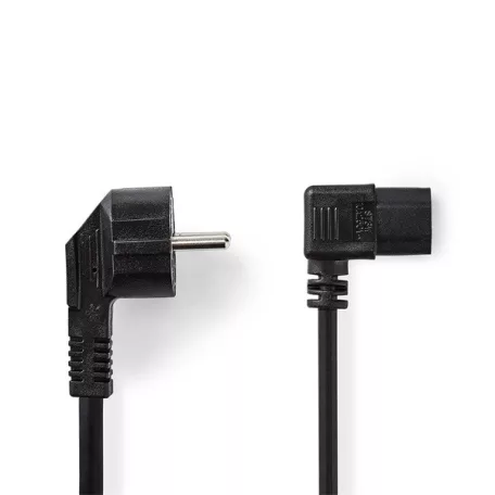 Nedis CEGL10020BK20 tápkábel IEC-320-C13, 3 x 0.75 mm, pipa csatlakozó, hossz 2m