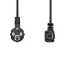 Nedis CEGL10020BK20 tápkábel IEC-320-C13, 3 x 0.75 mm, pipa csatlakozó, hossz 2m