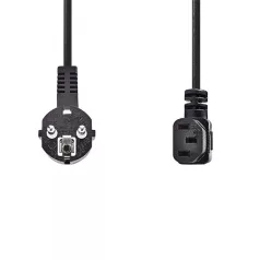   Nedis CEGL10020BK20 tápkábel IEC-320-C13, 3 x 0.75 mm, pipa csatlakozó, hossz 2m
