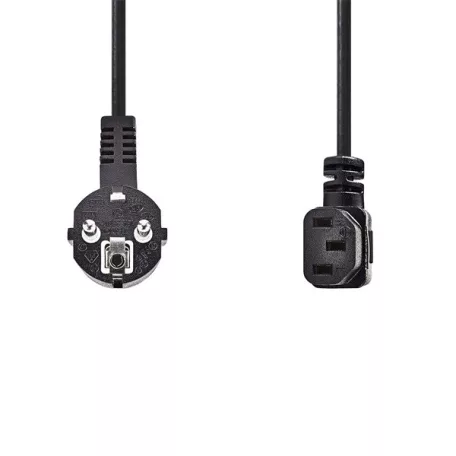 Nedis CEGL10020BK20 tápkábel IEC-320-C13, 3 x 0.75 mm, pipa csatlakozó, hossz 2m