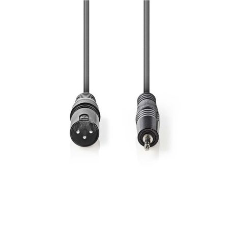 Nedis COTH15300GY30 félprofi audio kábel, 3,5mm sztero jack dugó - 3p XLR dugó, hossz 3m, rugalmas