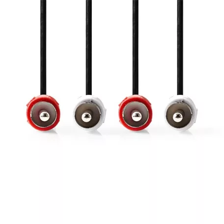 Nedis CAGL24200BK30 sztereo audio kábel, 2 X RCA dugó - 2 X RCA dugó, hossz 3m