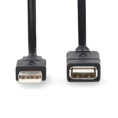   Nedis CCGL60010BK10 USB A-A (Male/Female) hosszabító / toldó kábel, USB2.0, hossz: 1m
