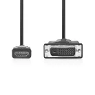 Nedis CCGL34800BK20 HDMI - DVI-D 24+1p kábel, 1080p, hossz 2m