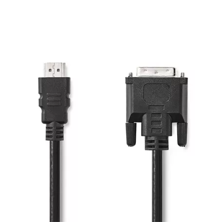 Nedis CCGL34800BK20 HDMI - DVI-D 24+1p kábel, 1080p, hossz 2m