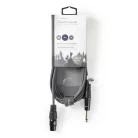 Nedis COTH15120GY30 unbalanced / asszimetrikus félprofi audio kábel, 6,35mm mono jack dugó - 3p XLR aljzat, hossz 3m