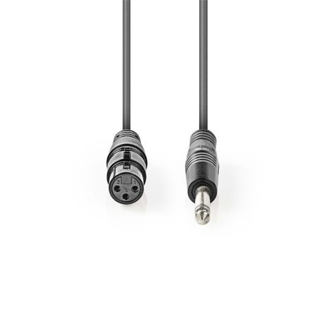 Nedis COTH15120GY50 unbalanced / asszimetrikus félprofi audio kábel, 6,35mm mono jack dugó - 3p XLR aljzat, hossz 5m