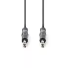 Nedis COTH23020GY15 félprofi audio kábel, 2 x 6,35mm sztereo jack dugó, hossz 1.5m, rugalmas
