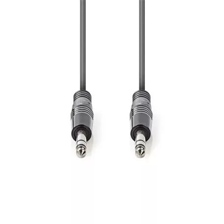 Nedis COTH23020GY15 félprofi audio kábel, 2 x 6,35mm sztereo jack dugó, hossz 1.5m, rugalmas