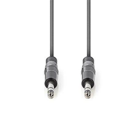 Nedis COTH23020GY50 félprofi audio kábel, 2 x 6,35mm sztereo jack dugó, hossz 5m, rugalmas