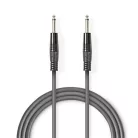 Nedis COTH23000GY15 félprofi audio kábel, 2 x 6,35mm mono jack dugó, hossz 1.5m, rugalmas