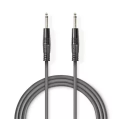   Nedis COTH23000GY15 félprofi audio kábel, 2 x 6,35mm mono jack dugó, hossz 1.5m, rugalmas
