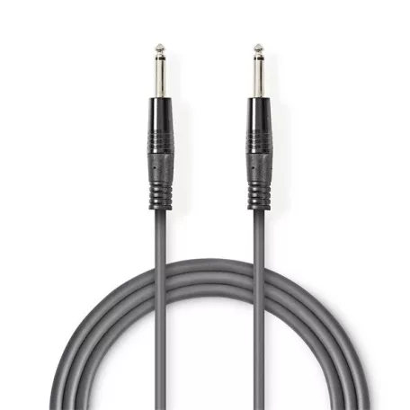 Nedis COTH23000GY15 félprofi audio kábel, 2 x 6,35mm mono jack dugó, hossz 1.5m, rugalmas