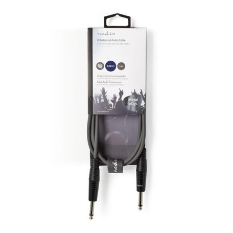 Nedis COTH23000GY15 félprofi audio kábel, 2 x 6,35mm mono jack dugó, hossz 1.5m, rugalmas