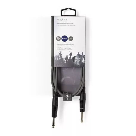 Nedis COTH23000GY15 félprofi audio kábel, 2 x 6,35mm mono jack dugó, hossz 1.5m, rugalmas