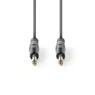 Nedis COTH23000GY30 félprofi audio kábel, 2 x 6,35mm mono jack dugó, hossz 3m, rugalmas