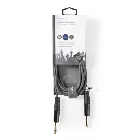 Nedis COTH23000GY30 félprofi audio kábel, 2 x 6,35mm mono jack dugó, hossz 3m, rugalmas