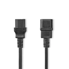   Nedis CEGL10500BK30 tápkábel IEC-320-C14 - IEC-320-C13, 3 x 1mm, hossz 3m