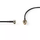 Nedis SMA kábel, SMA aljzat - TS9, 50 Ohm, 0.20m, CSGB02125BK02
