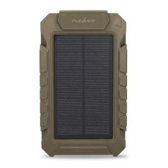   Nedis WCPBK80GN 8000mAh külső akku (powerbank) beépített napelem panellal, ideális vadkamerákhoz, 5V, 6V, 12V, IPX56