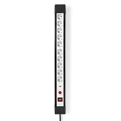  Nedis ESC103SPF1PRO 10 aljzatos elosztó túlfeszűltségvédelemmel, H05VV-F 3G1.5mm2 , 3680 W, 16A, hossz 3m