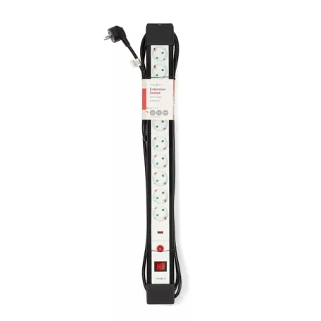 Nedis ESC103SPF1PRO 10 aljzatos elosztó túlfeszűltségvédelemmel, H05VV-F 3G1.5mm2 , 3680 W, 16A, hossz 3m
