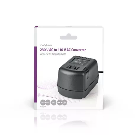 Nedis POCO101 tápegység, feszültség átalakító, konverterr 230V - 110V. 75W, USA