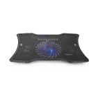 Nedis NBCR101BK notebook hűtő, 17", 125mm ventilátor, LED, zaj 15db
