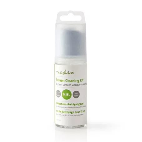 Nedis CLSN100TP LCD TV / monitor kijelző / képernyő tisztító spray, 150 ml, tisztító kendő