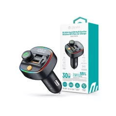   DEVIA Bluetooth FM-transmitter/autós gyorstöltő 30W PD+QC 2xUSB/AUX/MP3