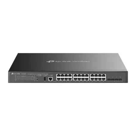 TP-LINK Switch 8x1000Mbps(8xPOE++) + 16x1000Mbps(16xPOE+) + 4x10Gbps SFP+ + 1xkonzol port, Menedzselhető, SG5428XMPP
