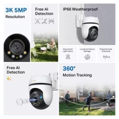   TP-LINK Wireless Kamera Cloud kültéri forgatható színes éjjellátó, TAPO C530WS