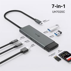   TP-LINK USB Type-C HUB 7 portos 1xHDMI + 1xPD 100W +1xUSB-C + 2xUSB +1xSD + 1xMicro SD, UH7020C