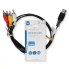 Nedis CAGL20400BK10 DIN audio kábel, DIN 5 tűs dugó - 4x RCA dugó, 1m