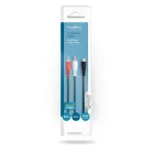 Nedis CAGB24020BK02 sztereo audio kábel, 1x RCA aljzat - 2x RCA dugó, 0,20m