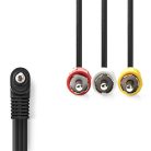 Nedis CVGL22400BK10 audio - video AV kábel, 3,5mm jack - 3x RCA, 1m