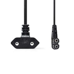   Nedis CEGL11055BK30 tápkábel, Euro dugó,  IEC-320-C7,  pipa, szögben balra, 3m, fekete